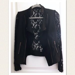 Black Lace Moto Jacket